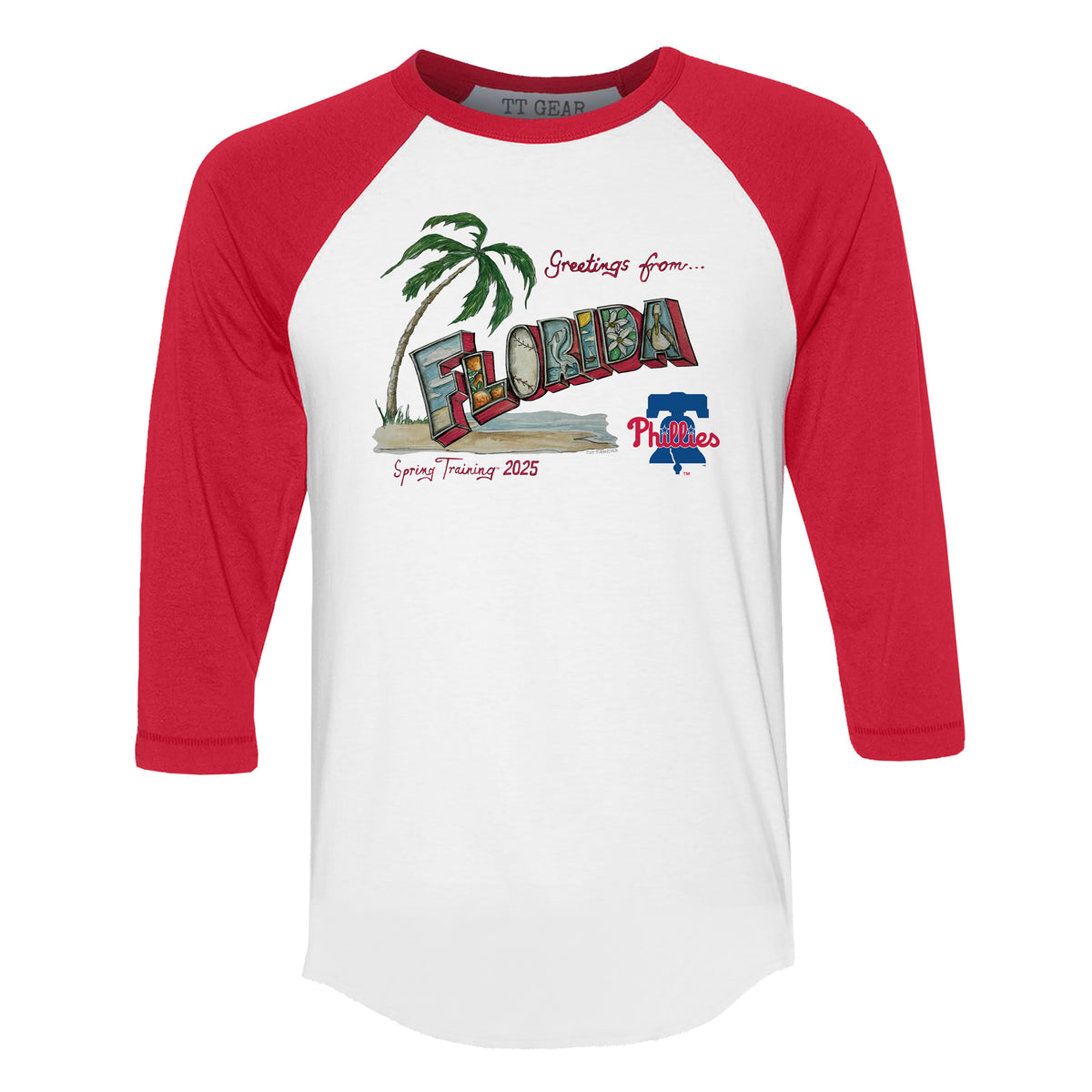 Philadelphia Phillies Spring Training 2025 3/4 Red Sleeve Raglan