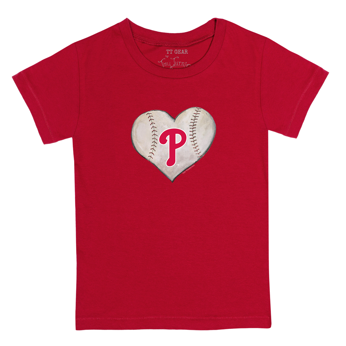 Philadelphia Phillies Stitched Heart Kid's Tee Shirt - Tiny Turnip