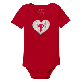 Philadelphia Phillies Stitched Heart Short Sleeve Snapper - Tiny Turnip