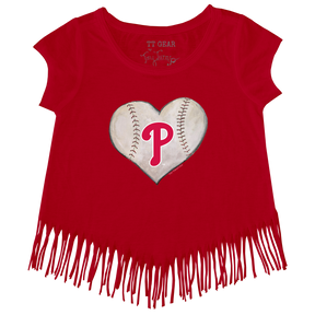 Philadelphia Phillies Stitched Heart Fringe Tee - Tiny Turnip