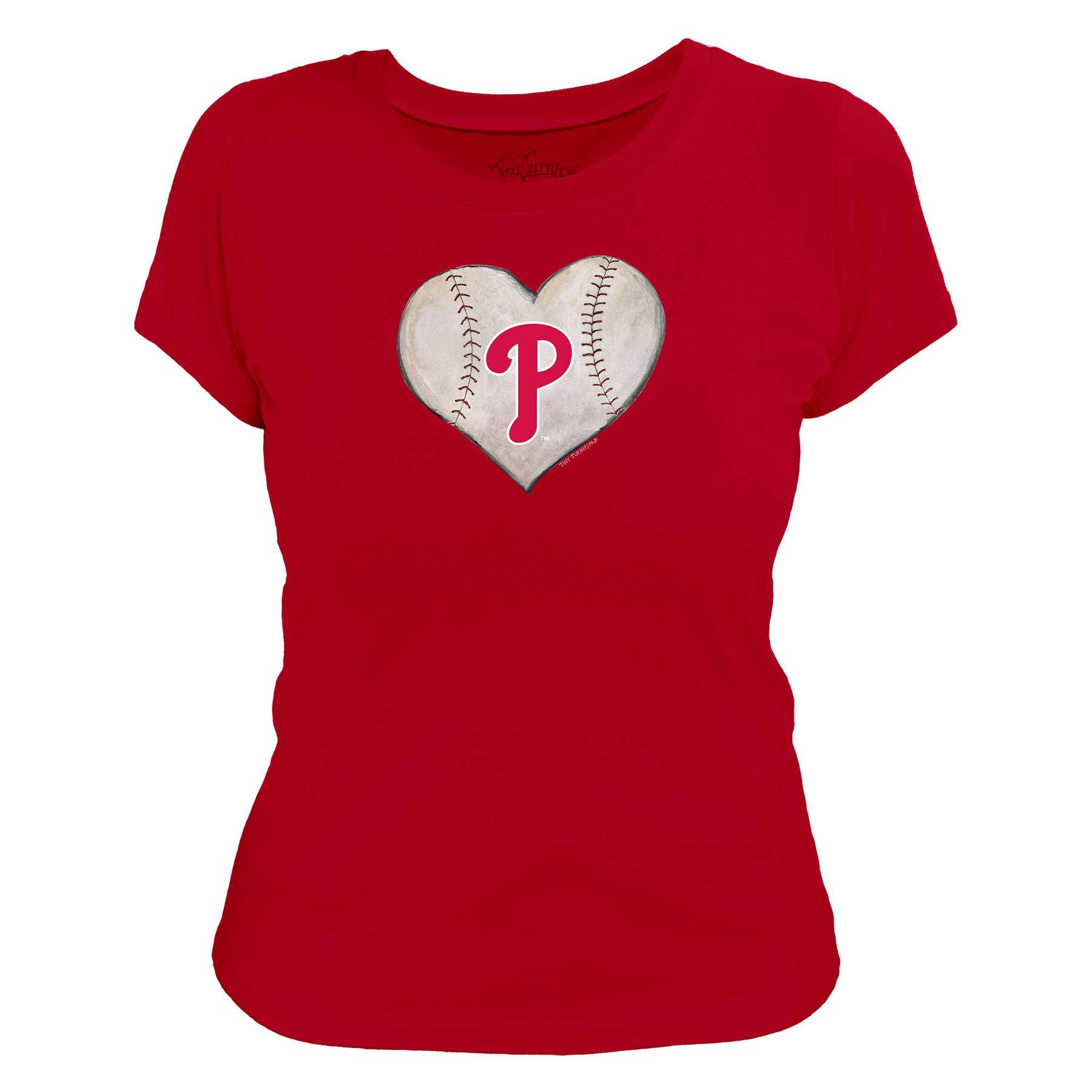 Philadelphia Phillies Stitched Heart Women's Tee Shirt - Tiny Turnip