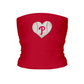 Philadelphia Phillies Stitched Heart Tube Top - Tiny Turnip