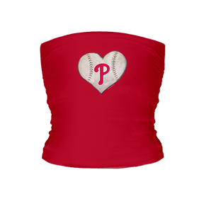 Philadelphia Phillies Stitched Heart Tube Top - Tiny Turnip
