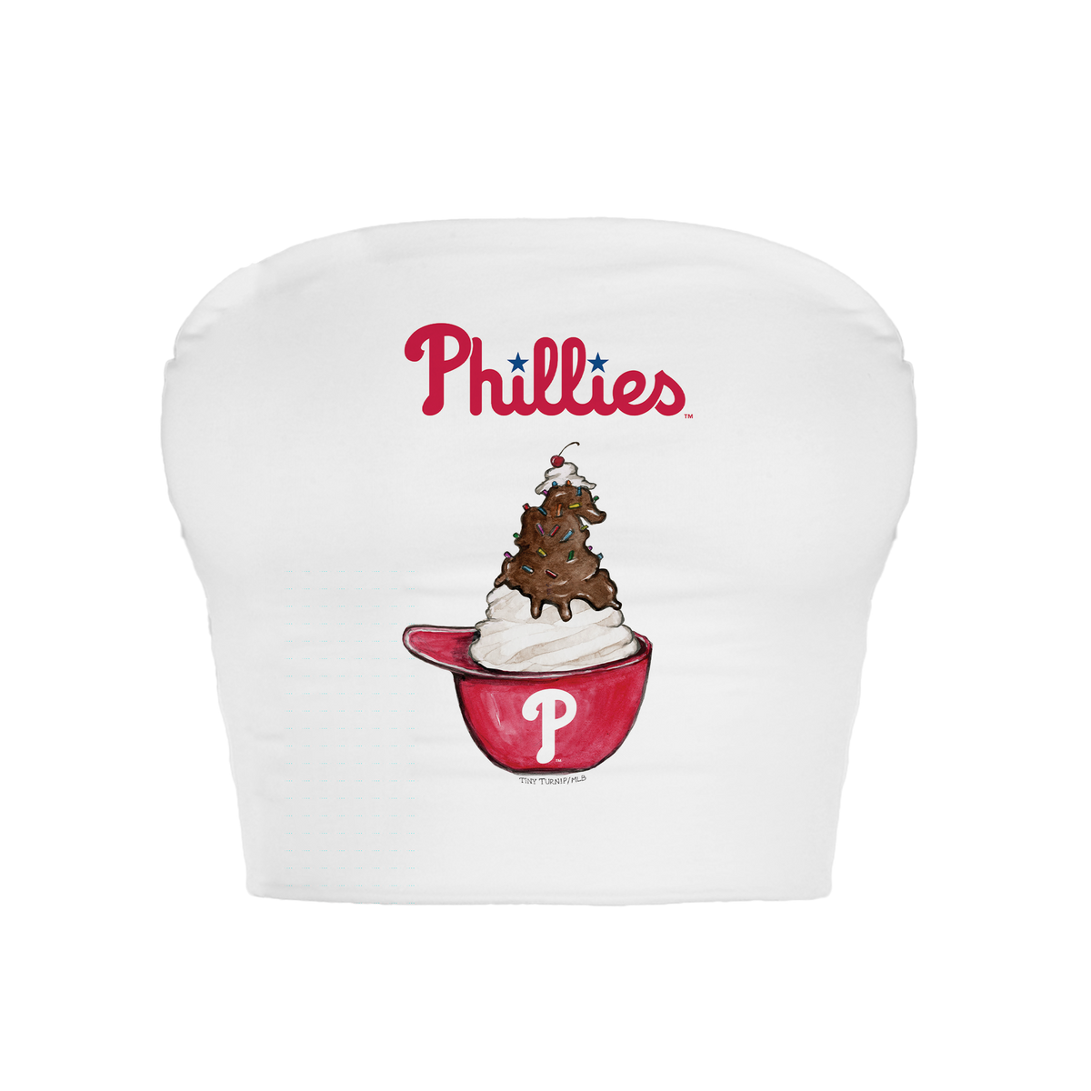 Philadelphia Phillies Sundae Helmet Crop Tube Top - Tiny Turnip