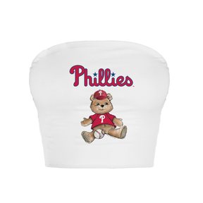 Philadelphia Phillies Teddy Crop Tube Top - Tiny Turnip