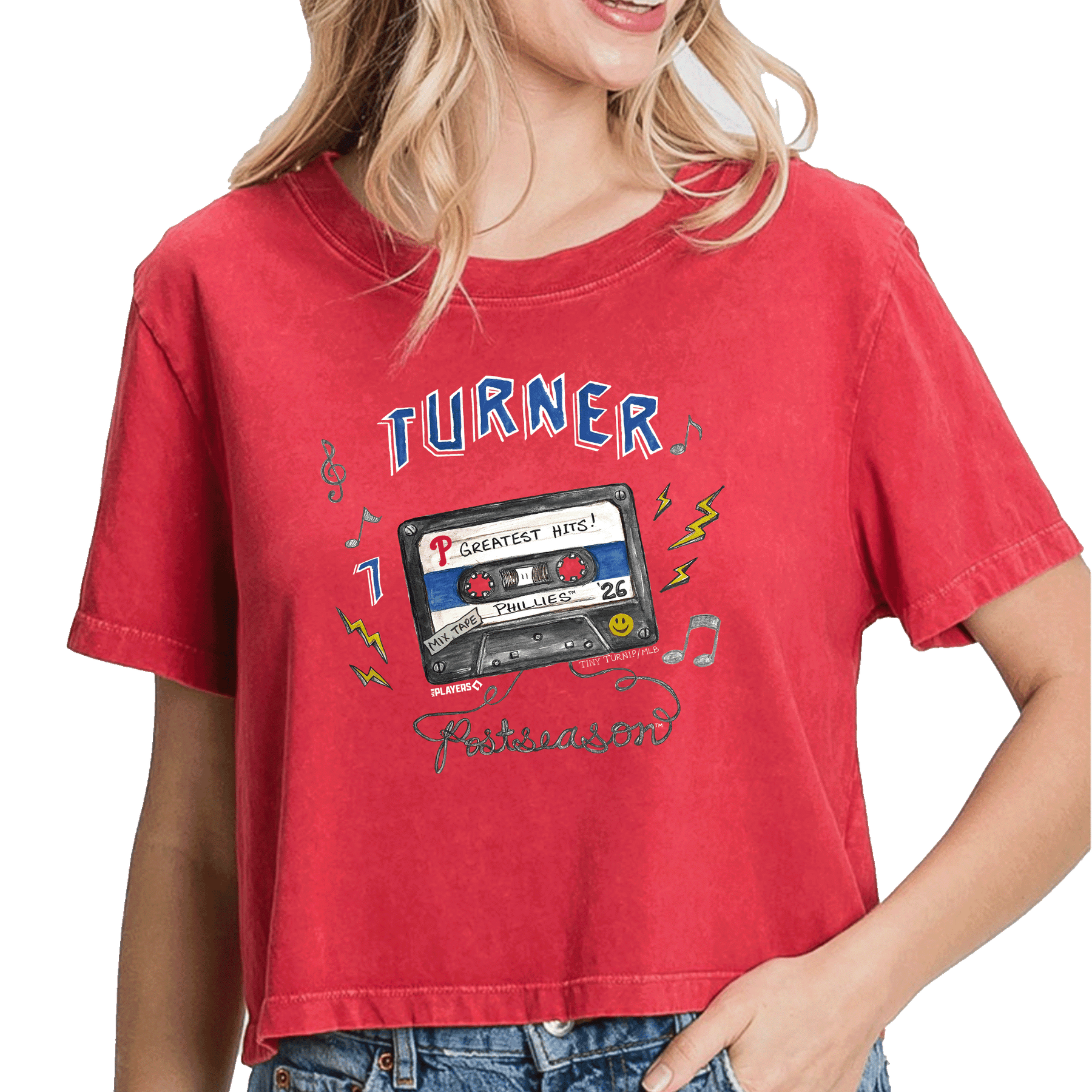 VIP Philadelphia Phillies Postseason '26 Vintage Crop Tee - Tiny Turnip