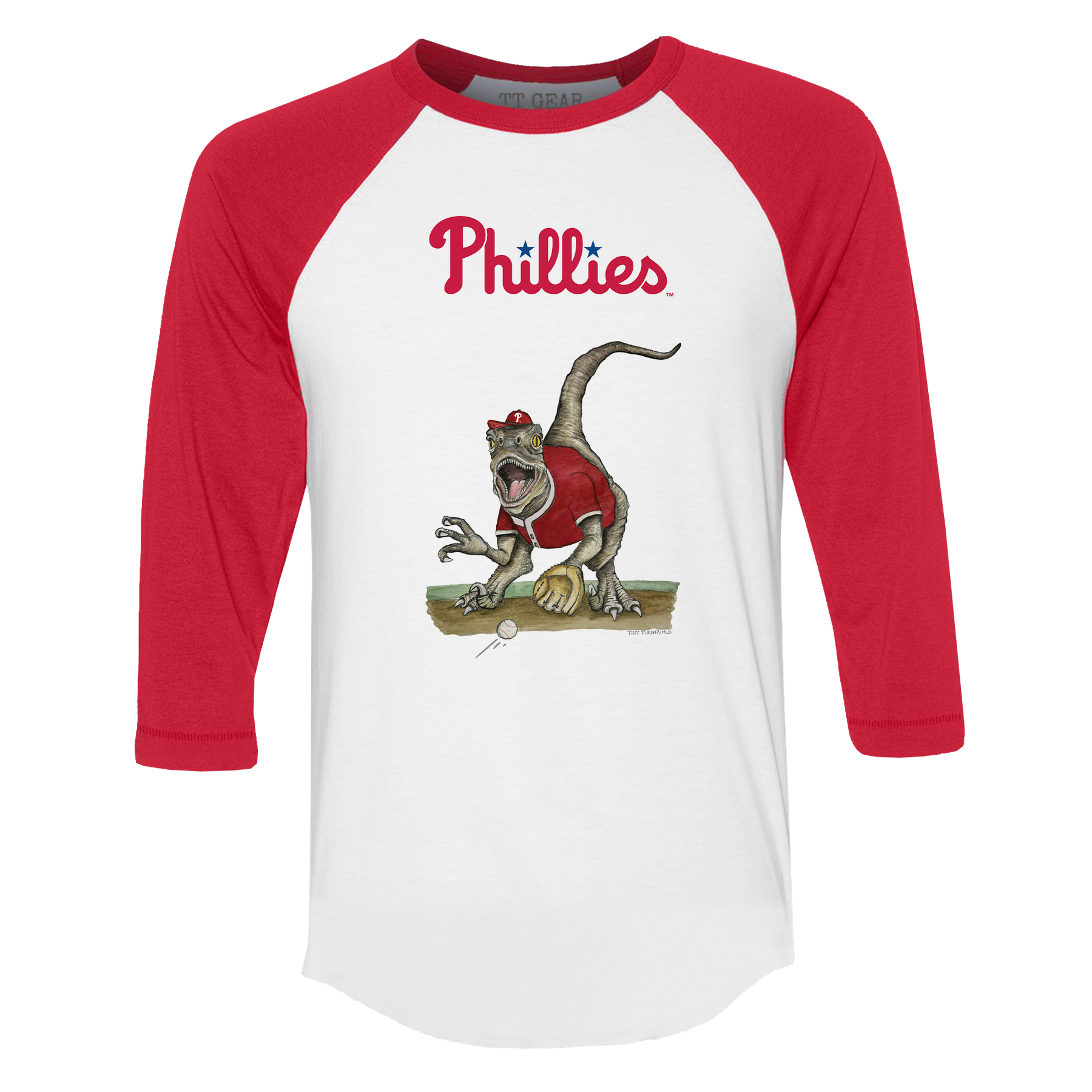 Philadelphia Phillies Velociraptor 3/4 Red Sleeve Raglan