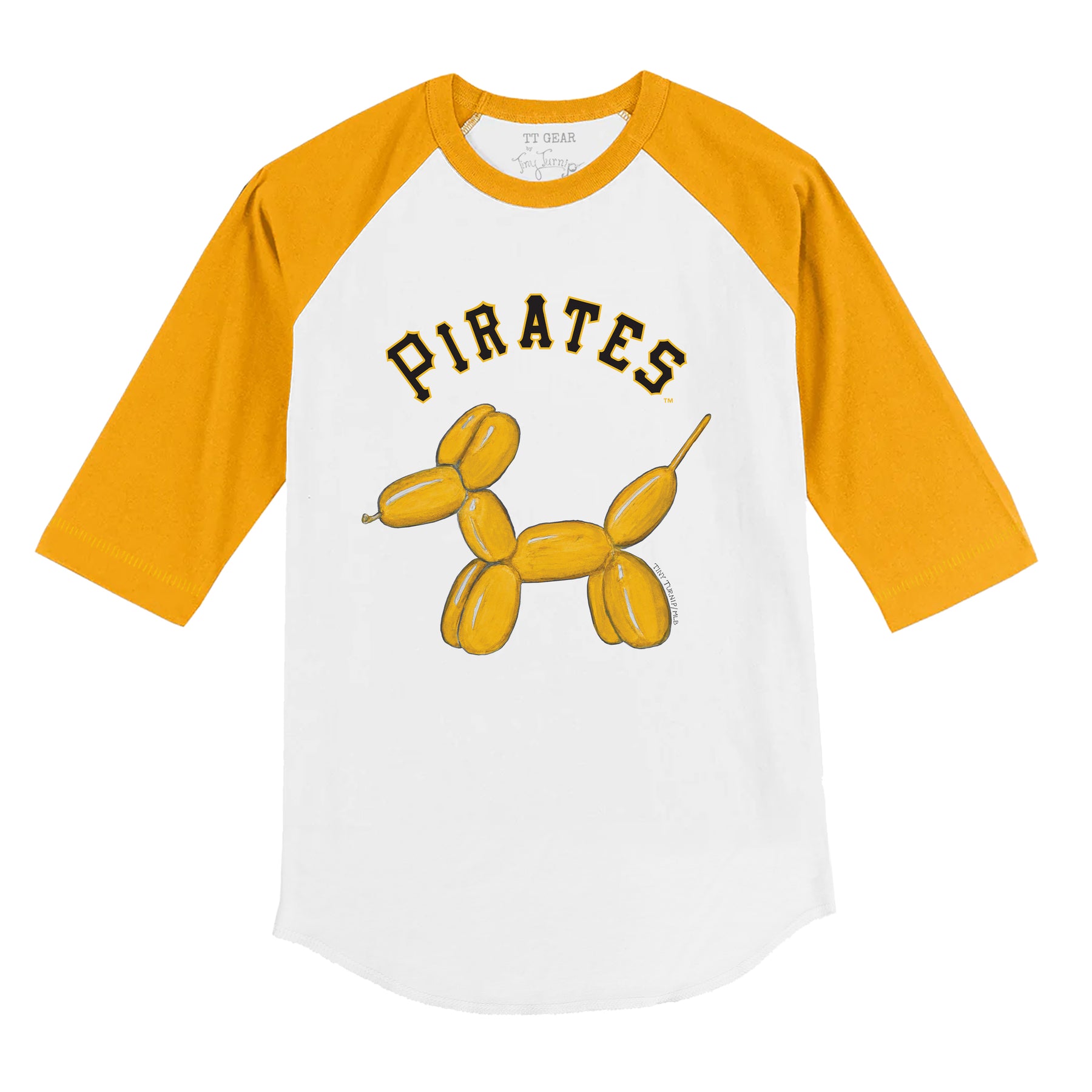 Pittsburgh Pirates Balloon Dog 3/4 Gold Sleeve Raglan