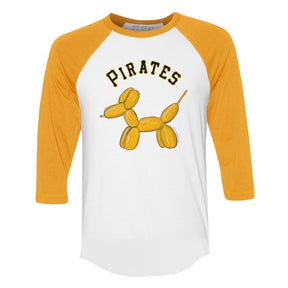 Pittsburgh Pirates Balloon Dog 3/4 Gold Sleeve Raglan