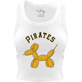 Pittsburgh Pirates Balloon Dog Crop Tank - Tiny Turnip