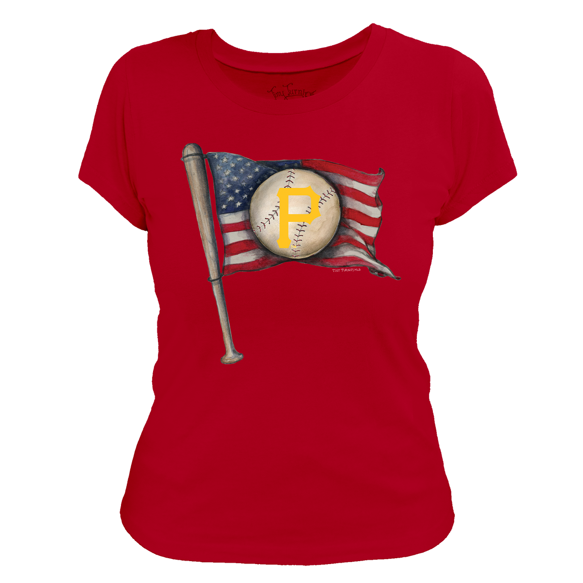 Pittsburgh Pirates Baseball Flag Women's Tee Shirt