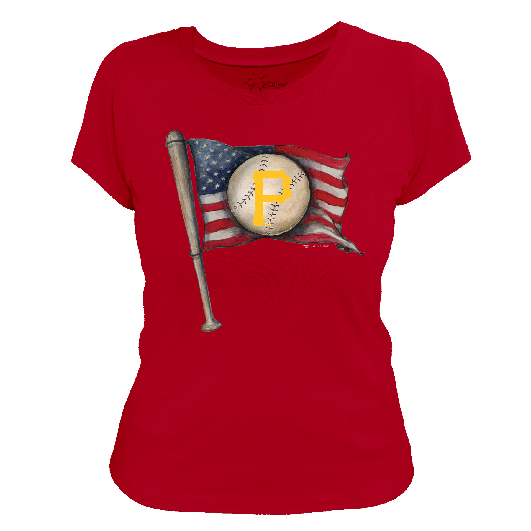 Pittsburgh Pirates Baseball Flag Women's Tee Shirt