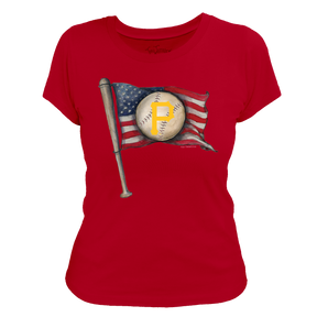 Pittsburgh Pirates Baseball Flag Women's Tee Shirt