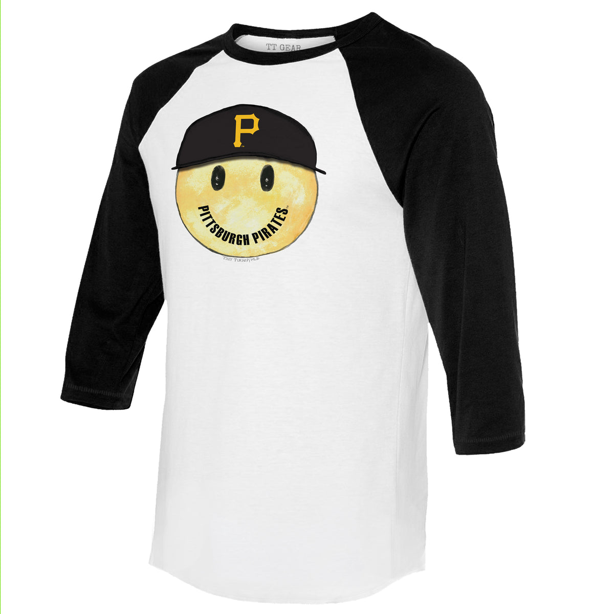 Pittsburgh Pirates Smiley 3/4 Black Sleeve Raglan