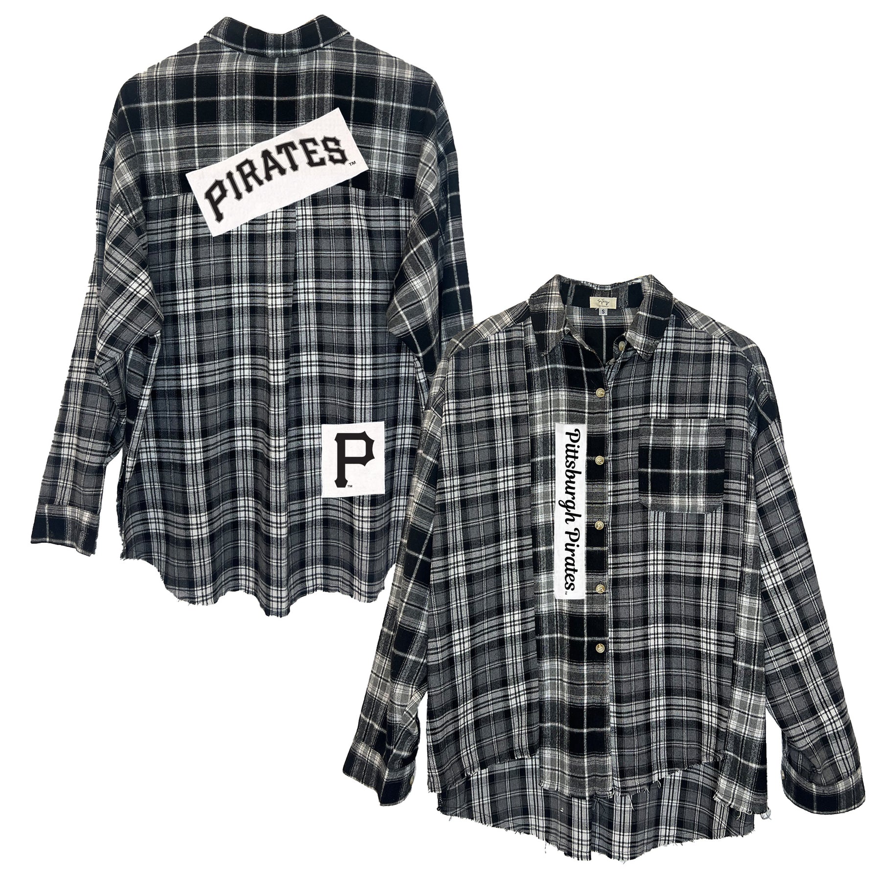 pittsburgh pirates dress shirt Pittsburgh Pirates Cutter & Buck Stretch Oxford Stripe Womens Long Sleeve Dress Shirt - Charcoal