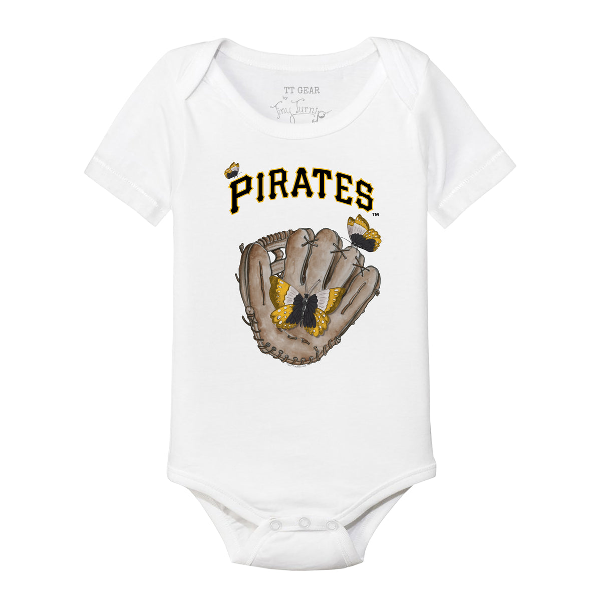 Pittsburgh Pirates Butterfly Glove Short Sleeve Snapper