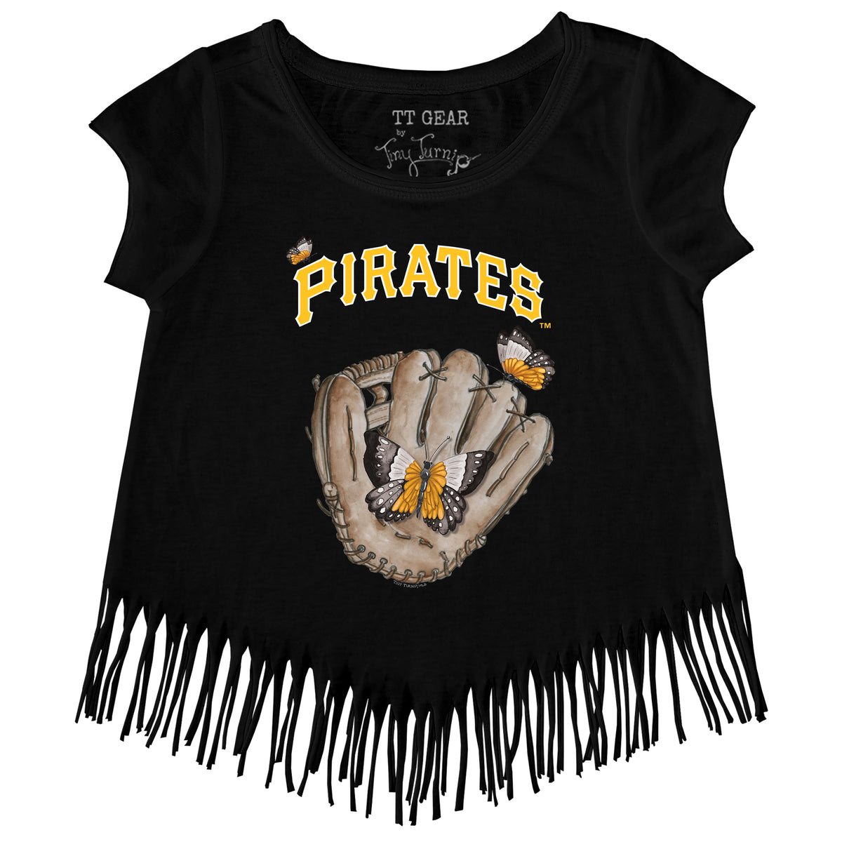Pittsburgh Pirates Butterfly Glove Fringe Tee