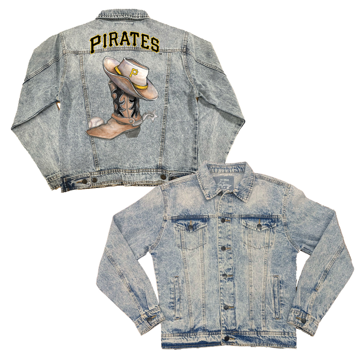 Pittsburgh Pirates Cowboy Boot Boyfriend Denim Jacket