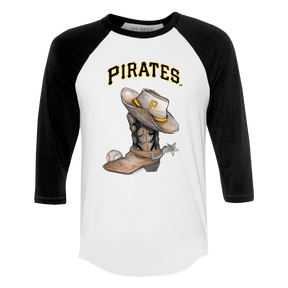 Pittsburgh Pirates Cowboy Boot 3/4 Black Sleeve Raglan