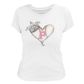 Pittsburgh Pirates Tiara Heart Tee Shirt