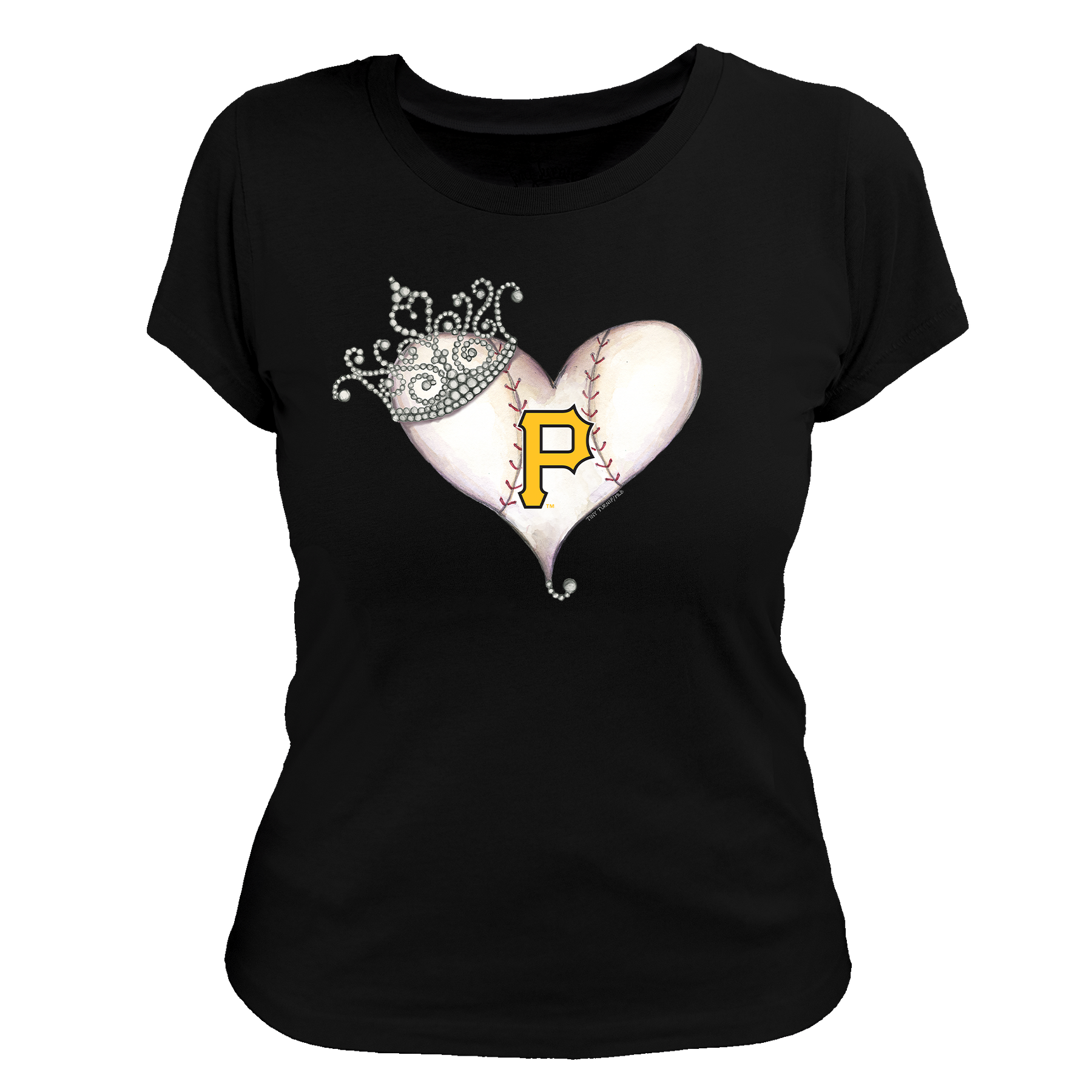 Pittsburgh Pirates Tiara Heart Tee Shirt
