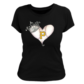 Pittsburgh Pirates Tiara Heart Tee Shirt