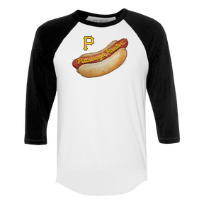 Pittsburgh Pirates Hot Dog 3/4 Black Sleeve Raglan