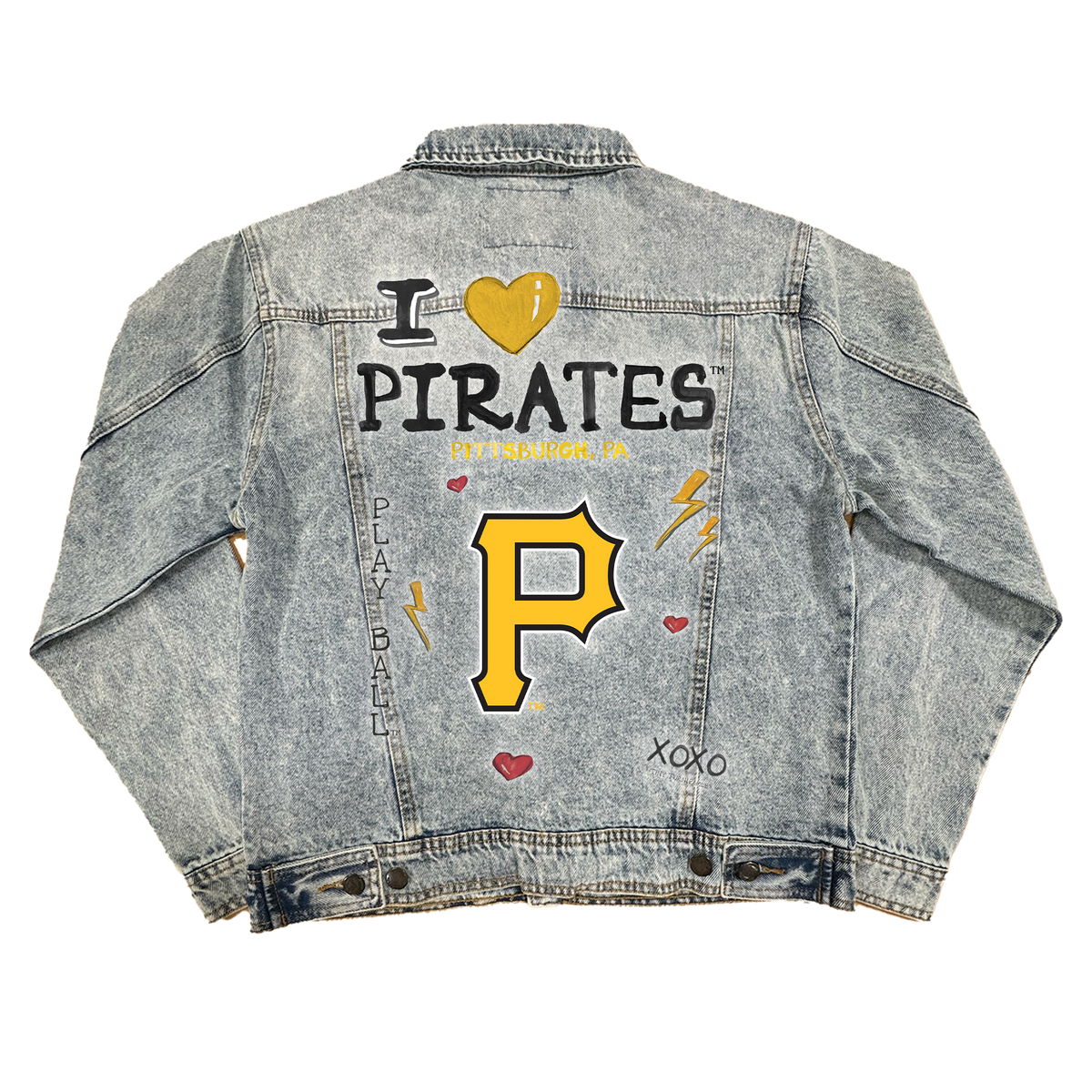 I Heart Pirates Boyfriend Denim Jacket - Tiny Turnip