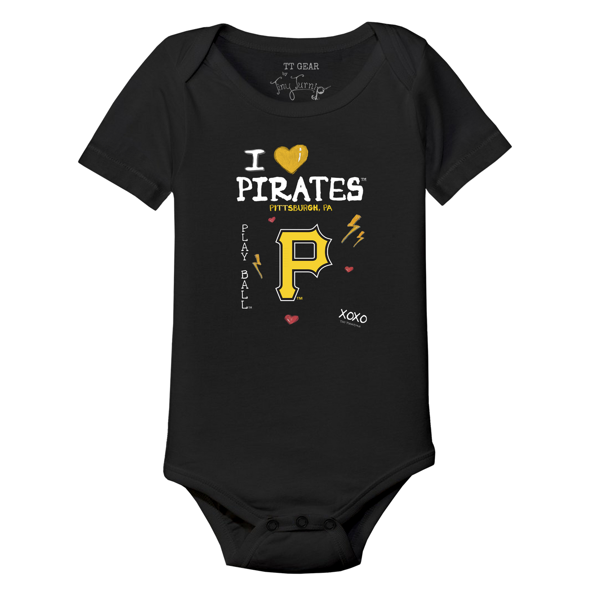 I Heart Pirates Short Sleeve Snapper - Tiny Turnip