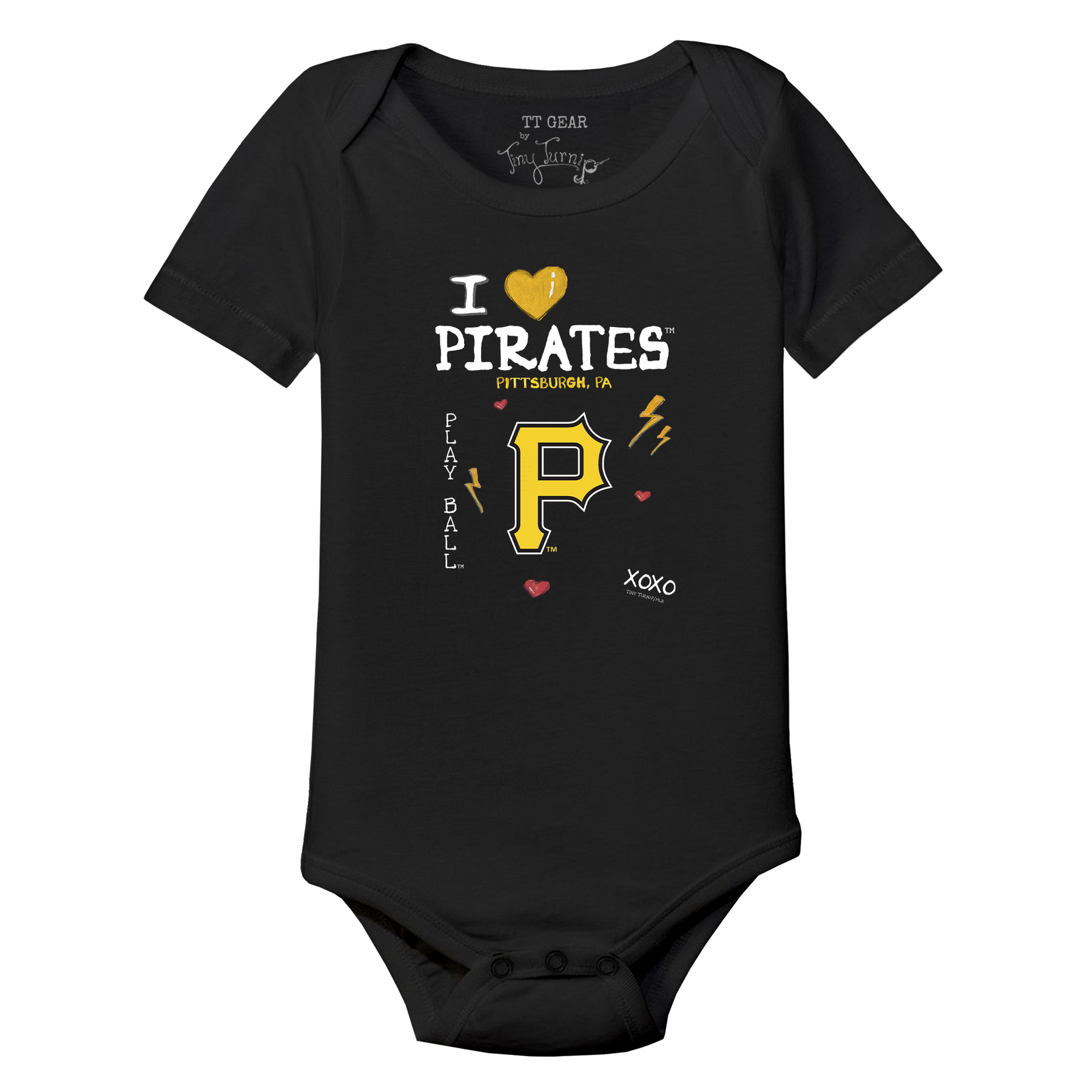 I Heart Pirates Short Sleeve Snapper - Tiny Turnip