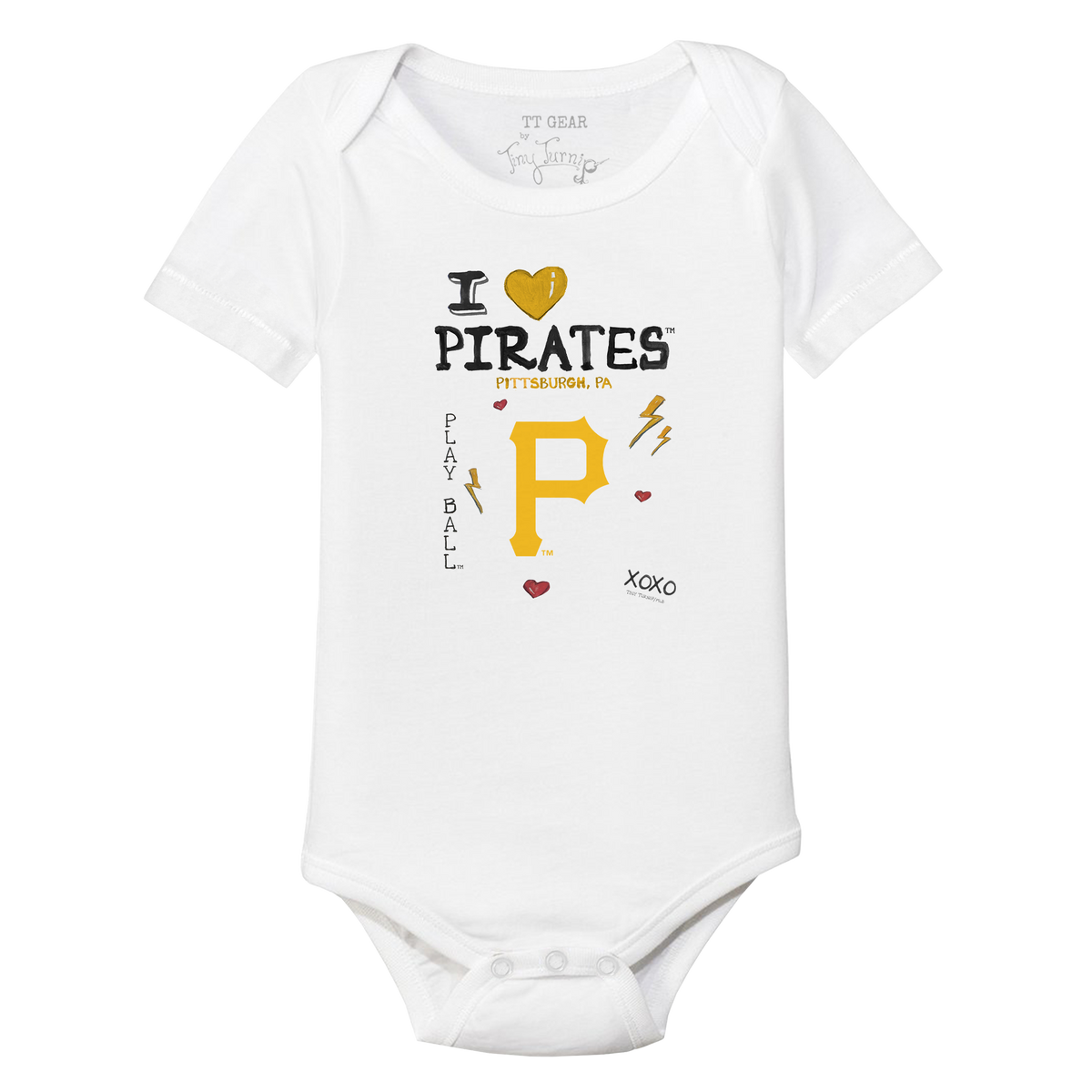 I Heart Pirates Short Sleeve Snapper - Tiny Turnip