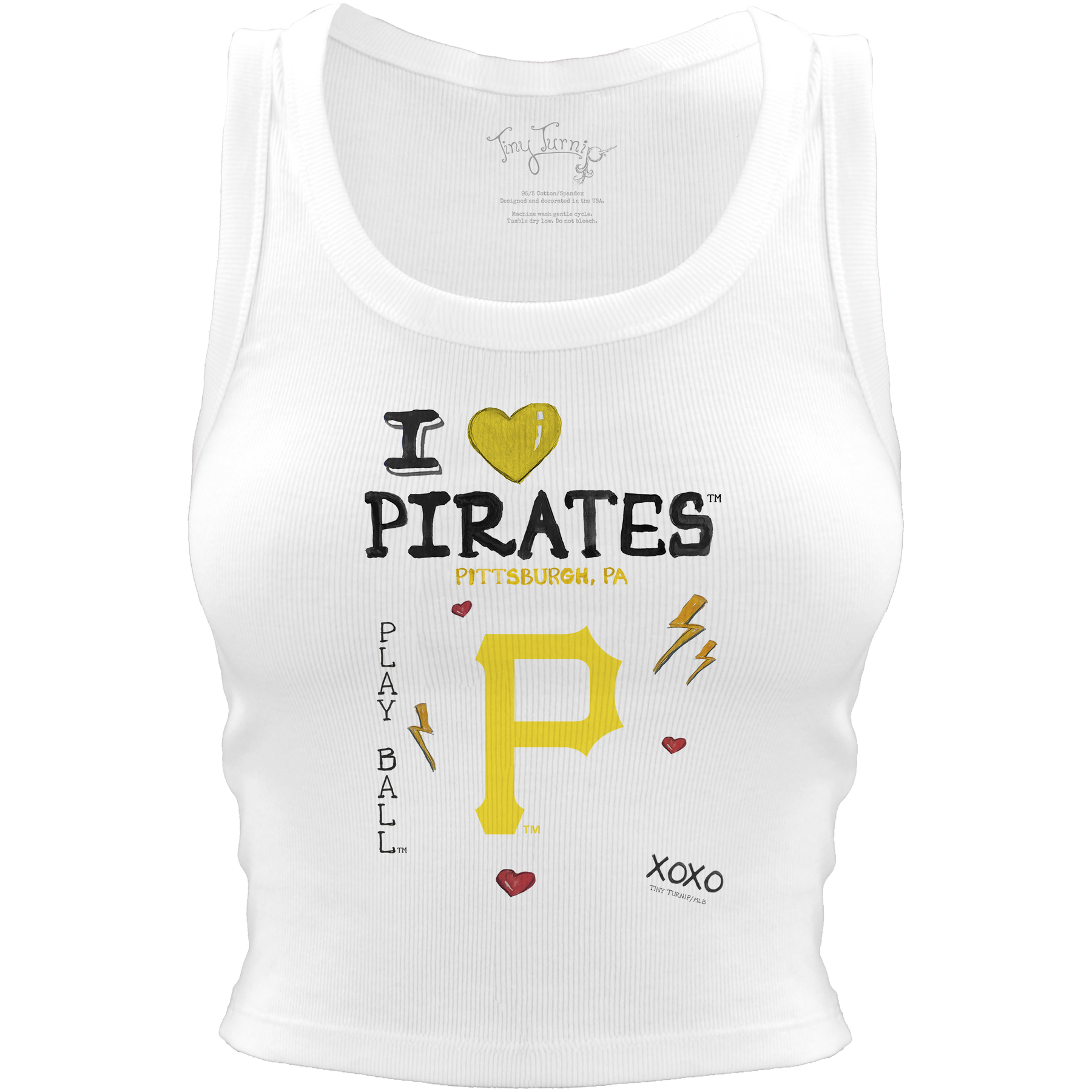 Pittsburgh Pirates I Heart Team Crop Tank - Tiny Turnip