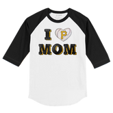 Pittsburgh Pirates I Love Mom 3/4 Black Sleeve Raglan