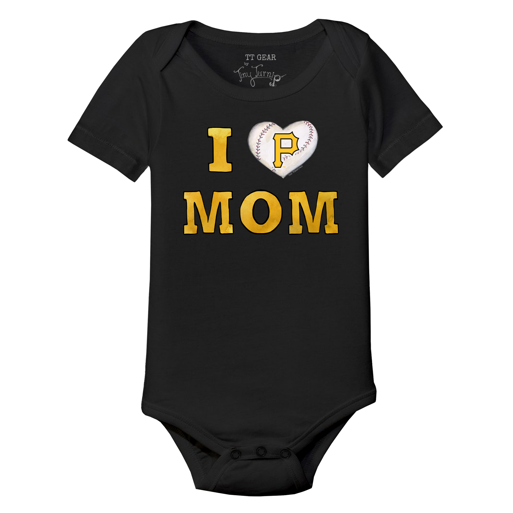 Pittsburgh Pirates I Love Mom Short Sleeve Snapper