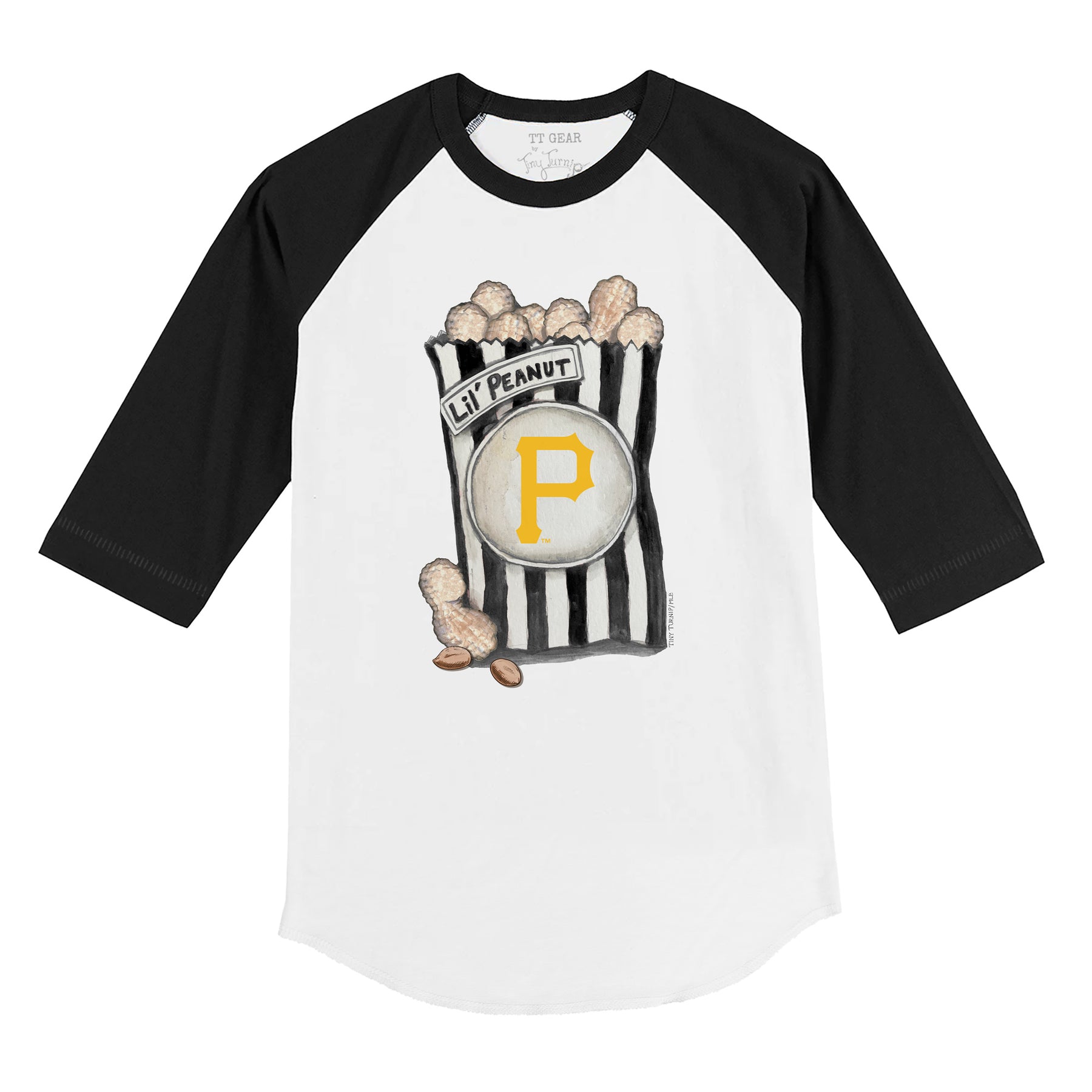 Pittsburgh Pirates Lil' Peanut 3/4 Black Sleeve Raglan