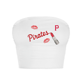Pittsburgh Pirates Lipstick Crop Tube Top - Tiny Turnip