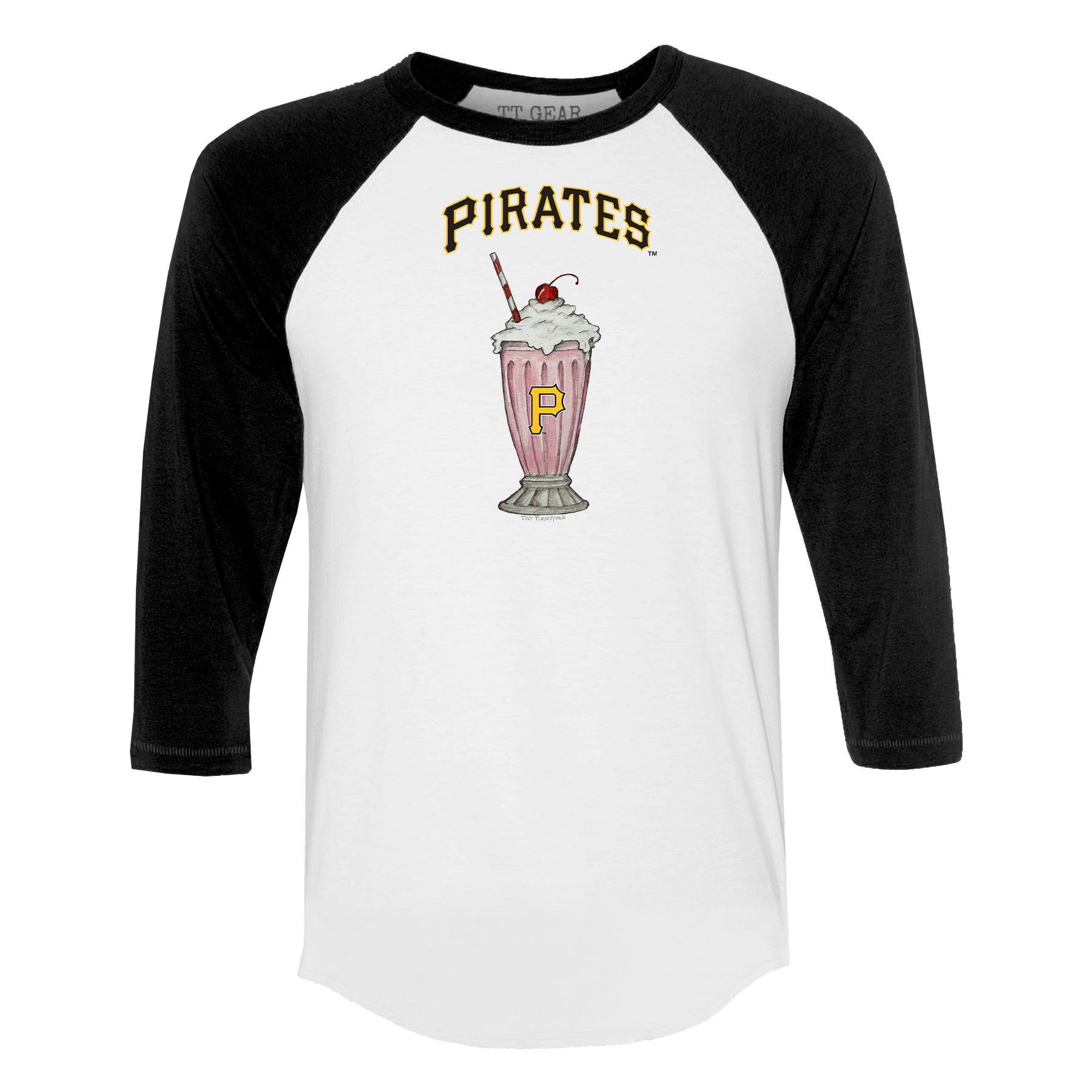 Pittsburgh Pirates Milkshake 3/4 Black Sleeve Raglan