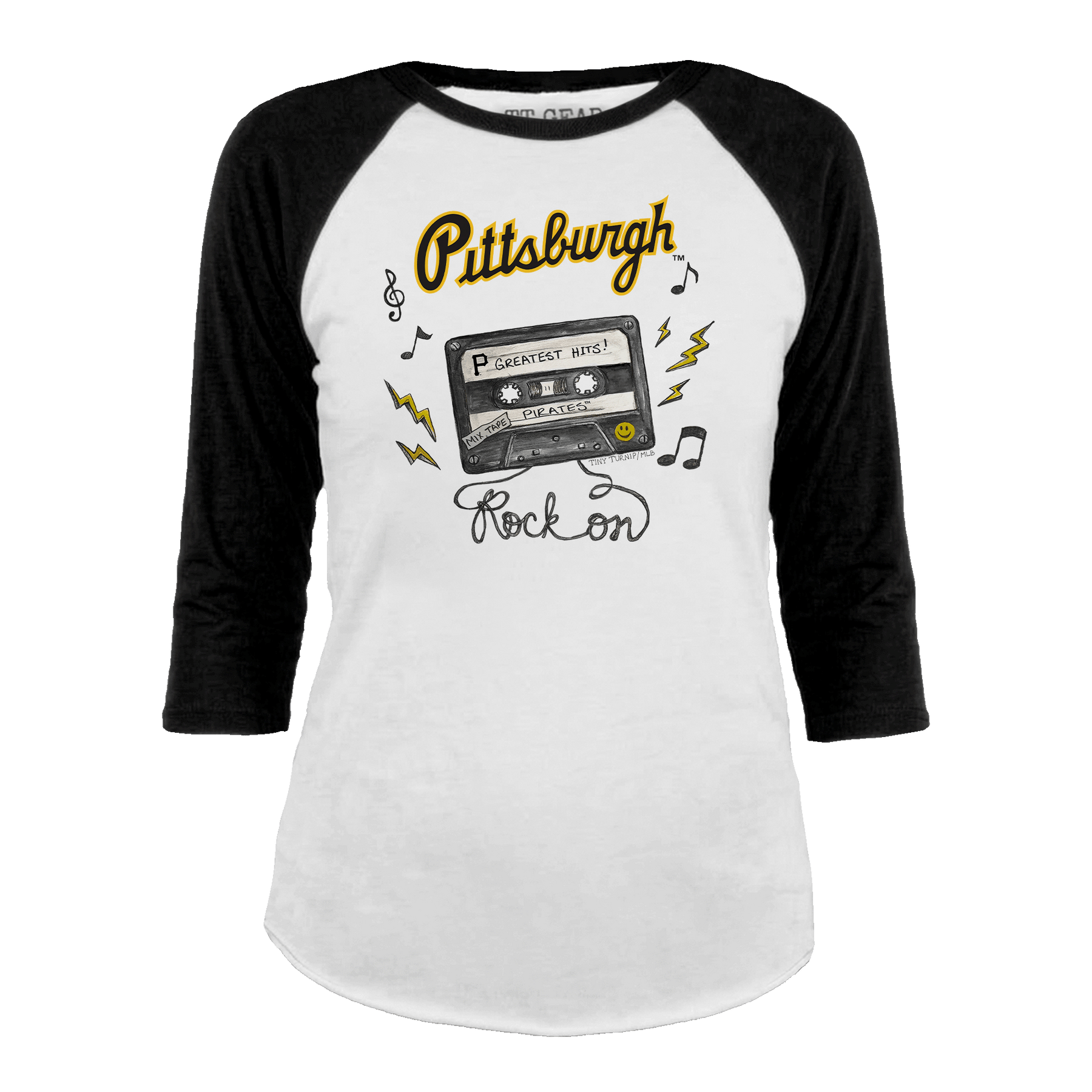 Pittsburgh Pirates Mixtape 3/4 Black Sleeve Raglan