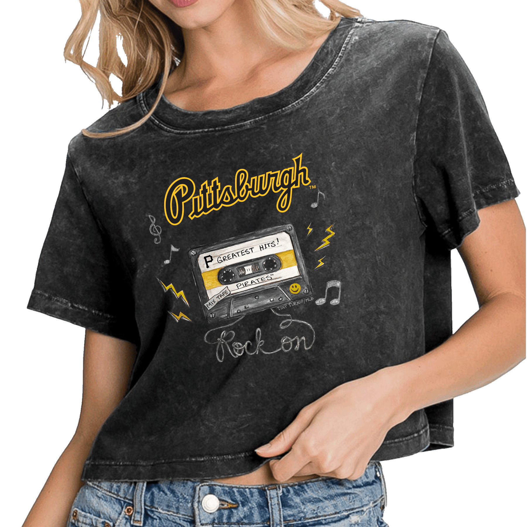 Pittsburgh Pirates Mixtape Vintage Crop Tee - Tiny Turnip