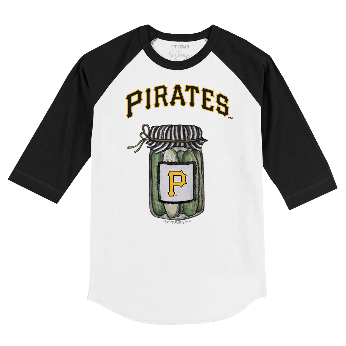 Pittsburgh Pirates Pickle Jar 3/4 Black Sleeve Raglan