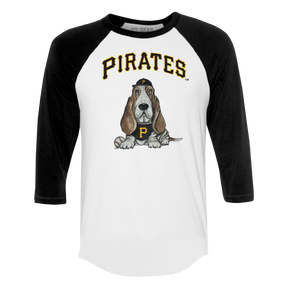 Pittsburgh Pirates Puddy 3/4 Black Sleeve Raglan - Tiny Turnip
