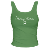 Pittsburgh Pirates Logo Script Ribbed Tank - Tiny Turnip