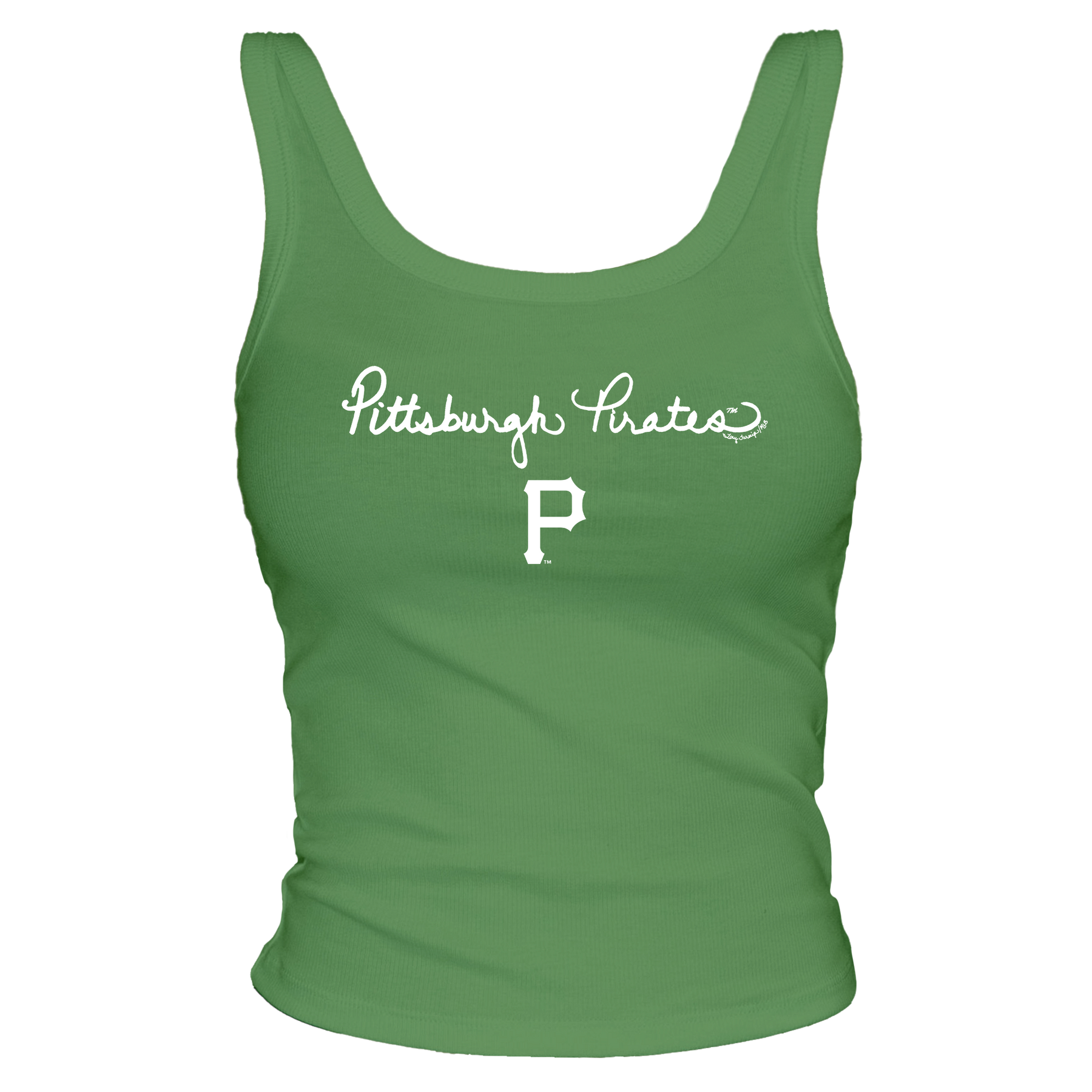 Pittsburgh Pirates Logo Script Ribbed Tank - Tiny Turnip
