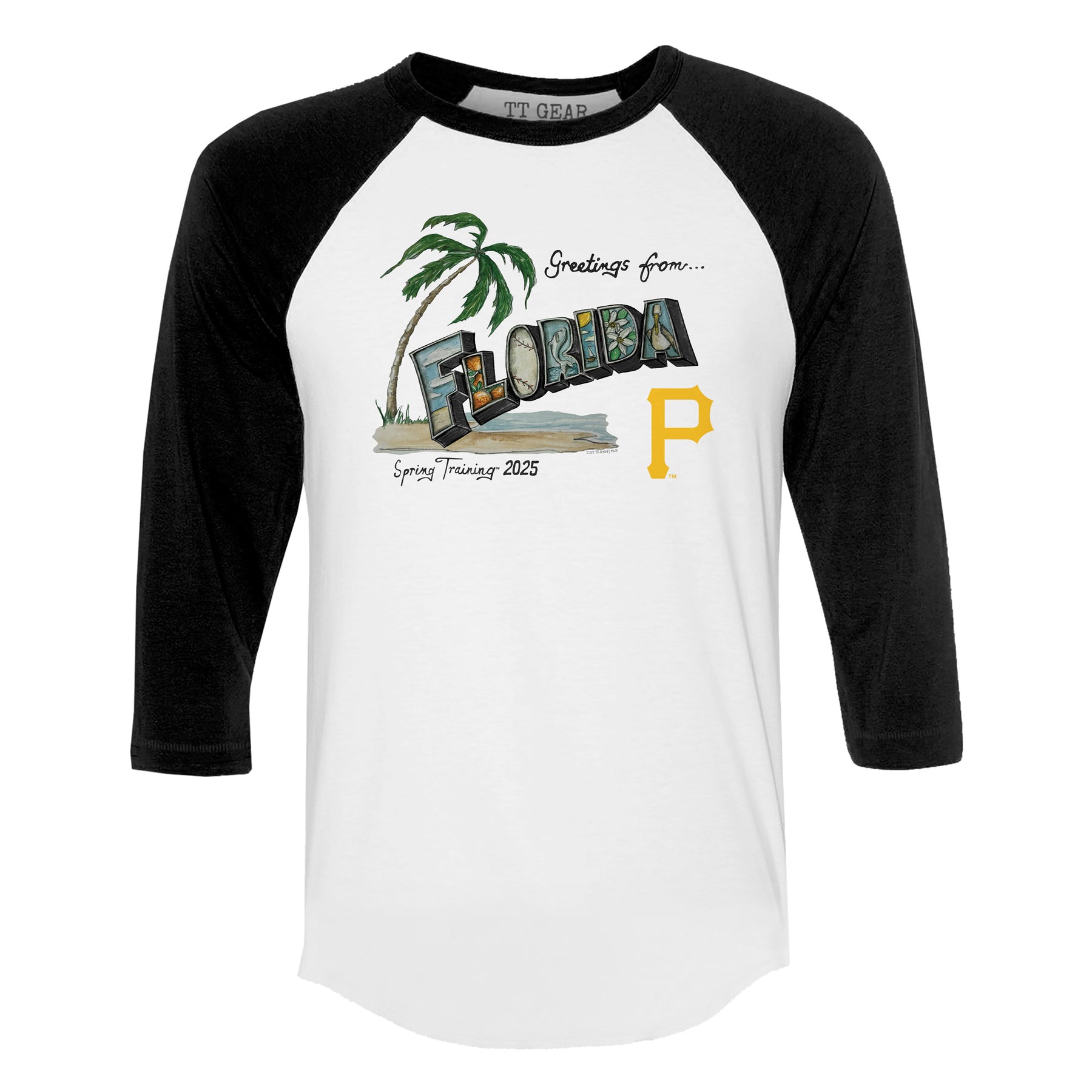 Pittsburgh Pirates Spring Training 2025 3/4 Black Sleeve Raglan