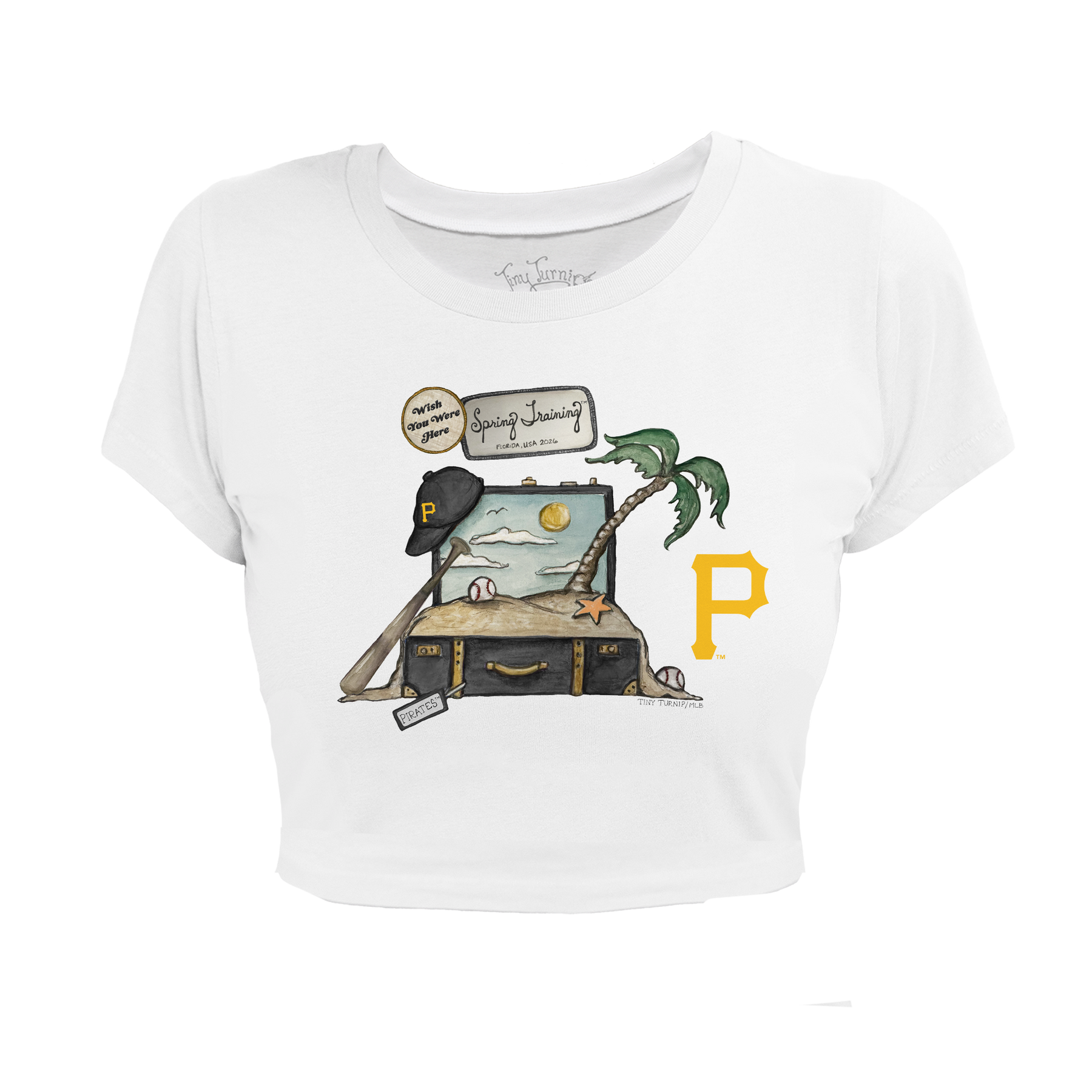 Pittsburgh Pirates Spring Training 2026 Riley Crop Tee - Tiny Turnip