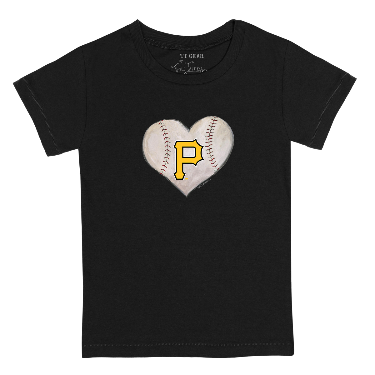 Pittsburgh Pirates Stitched Heart Kid's Tee Shirt - Tiny Turnip