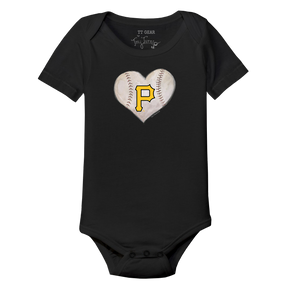 Pittsburgh Pirates Stitched Heart Short Sleeve Snapper - Tiny Turnip
