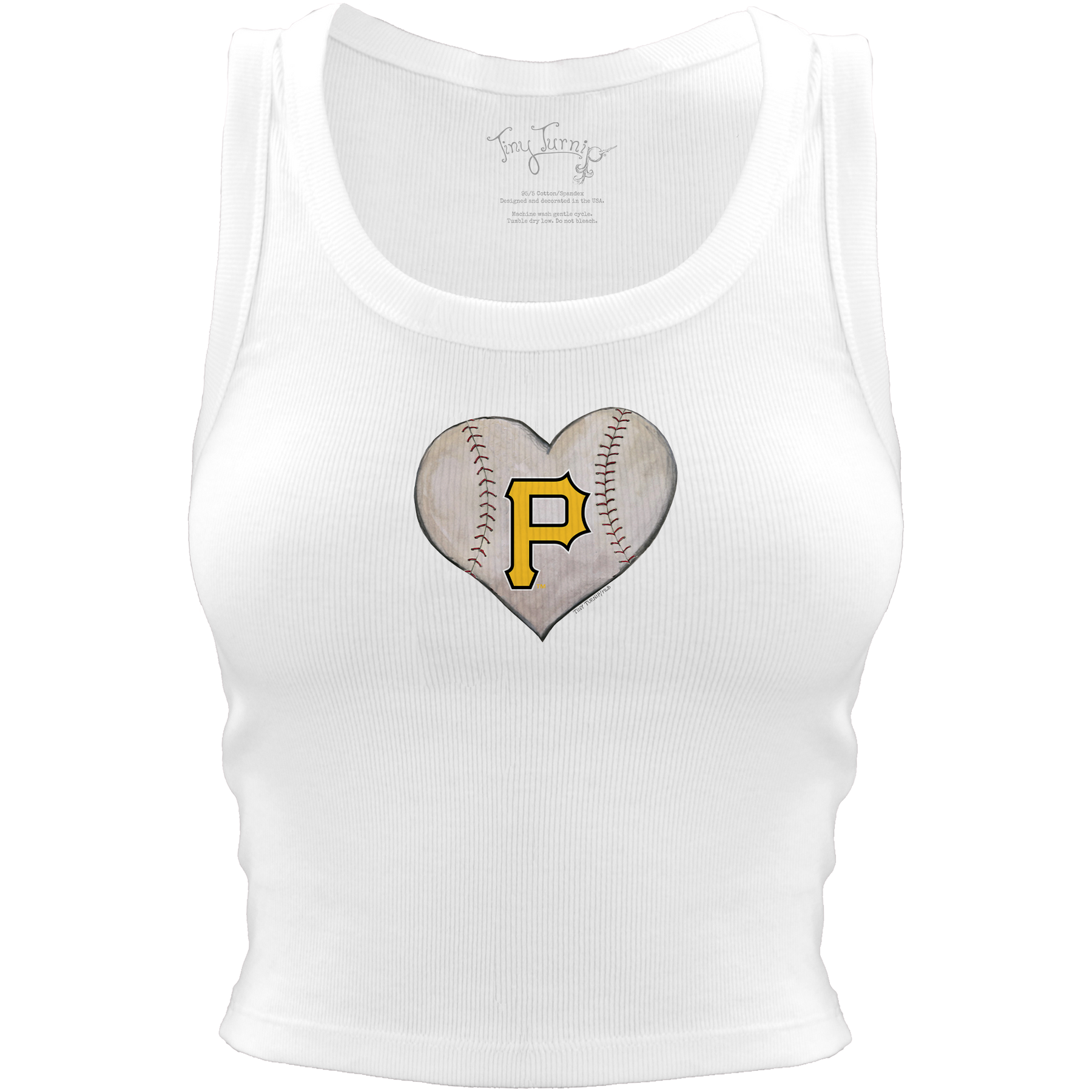 Pittsburgh Pirates Baseball Heart Crop Tank - Tiny Turnip