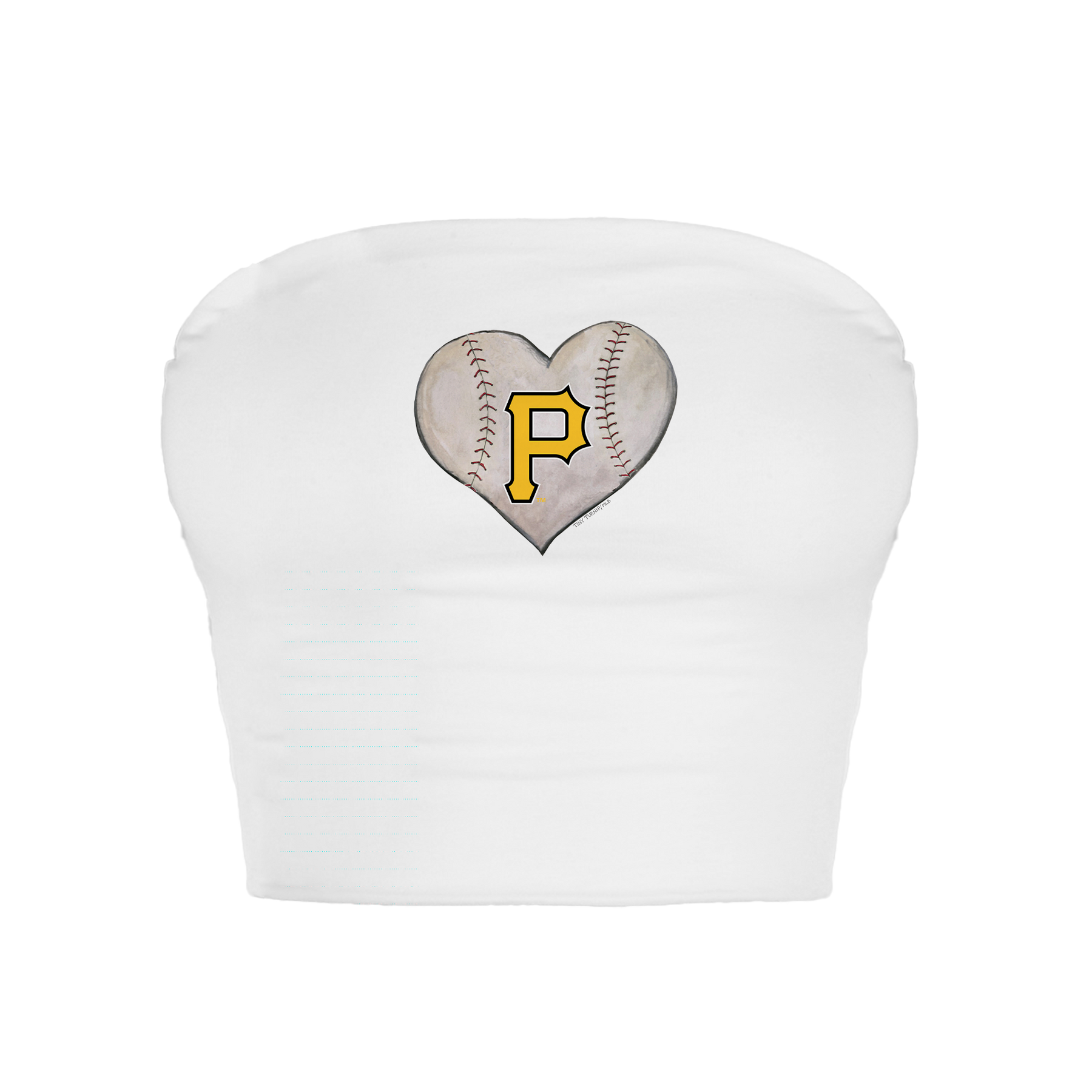Pittsburgh Pirates Stitched Heart Crop Tube Top - Tiny Turnip