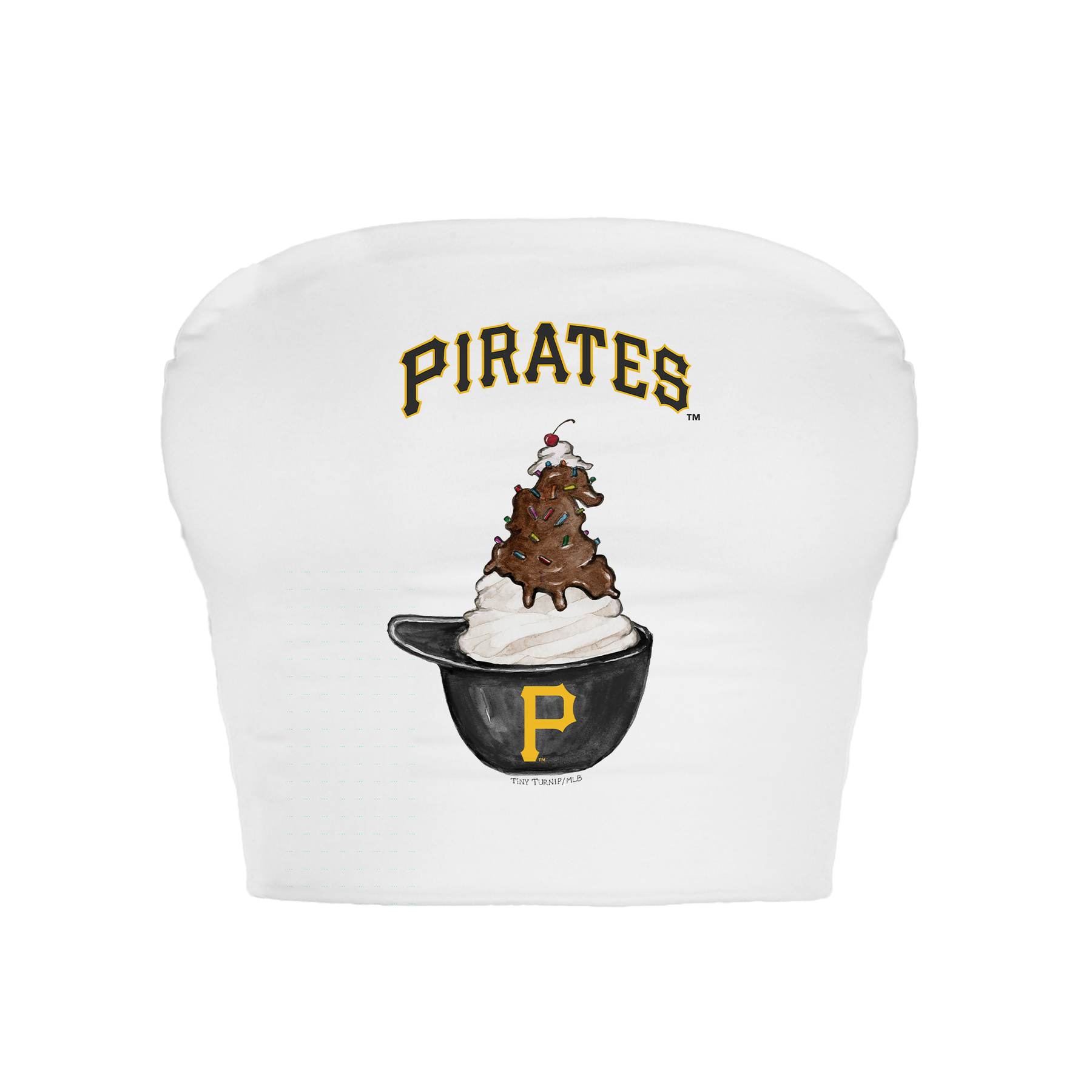 Pittsburgh Pirates Sundae Helmet Crop Tube Top - Tiny Turnip